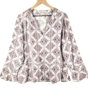 Madeline & Monroe Peplum Top Women's Plus 2X Floral Boho Romantic Flowy Blouse